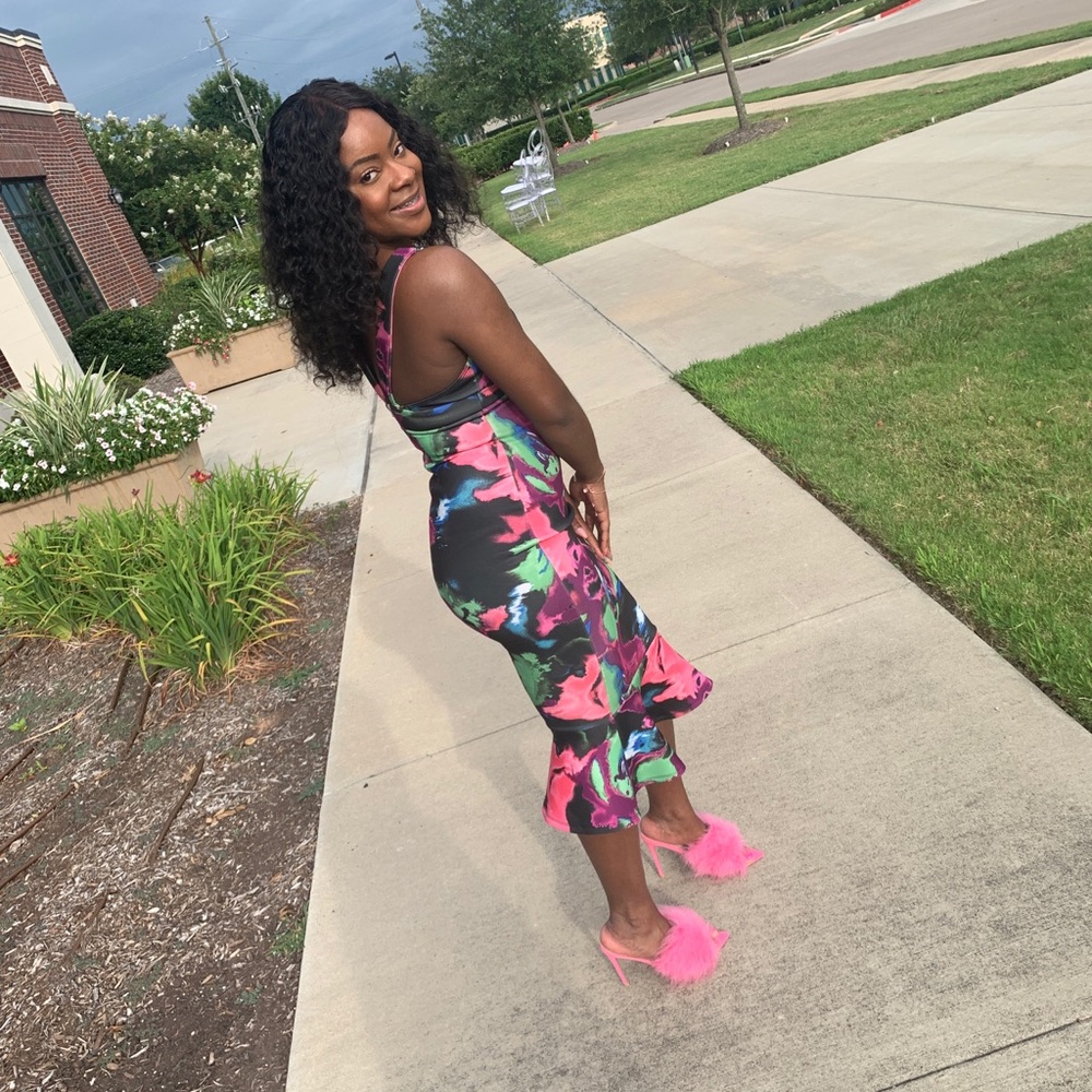 Multicolor ruffle dress